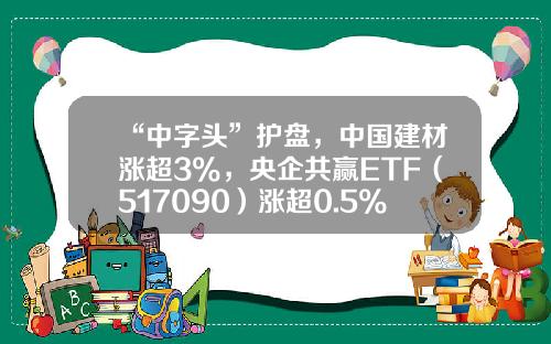 “中字头”护盘，中国建材涨超3%，央企共赢ETF（517090）涨超0.5%，盘中溢价交易-建材基金