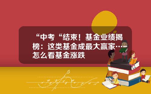 “中考“结束！基金业绩揭榜：这类基金成最大赢家…-怎么看基金涨跌