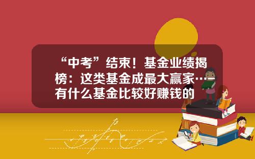 “中考”结束！基金业绩揭榜：这类基金成最大赢家…-有什么基金比较好赚钱的