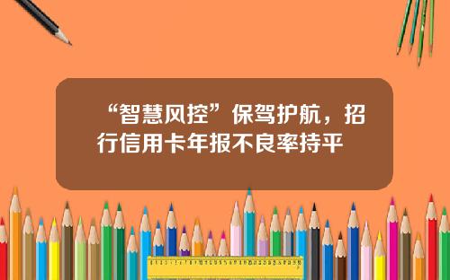 “智慧风控”保驾护航，招行信用卡年报不良率持平