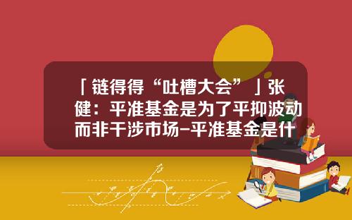 「链得得“吐槽大会”」张健：平准基金是为了平抑波动而非干涉市场-平准基金是什么