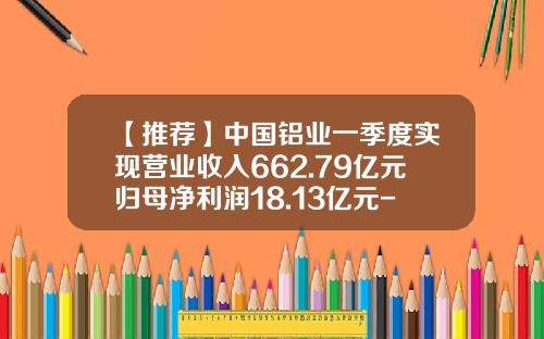 【推荐】中国铝业一季度实现营业收入662.79亿元归母净利润18.13亿元-中国铝业公司基本情况