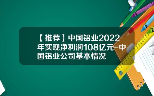 【推荐】中国铝业2022年实现净利润108亿元-中国铝业公司基本情况