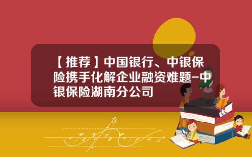 【推荐】中国银行、中银保险携手化解企业融资难题-中银保险湖南分公司