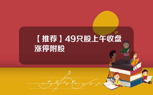 【推荐】49只股上午收盘涨停附股