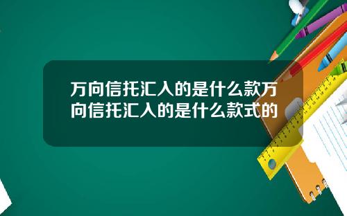 万向信托汇入的是什么款万向信托汇入的是什么款式的