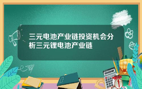 三元电池产业链投资机会分析三元锂电池产业链