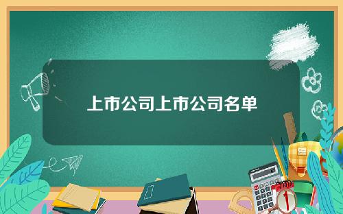 上市公司上市公司名单
