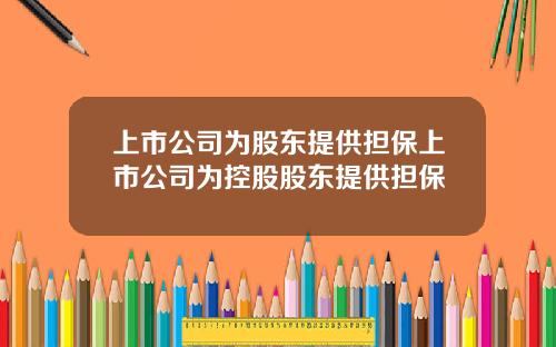 上市公司为股东提供担保上市公司为控股股东提供担保
