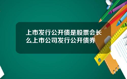 上市发行公开债是股票会长么上市公司发行公开债券