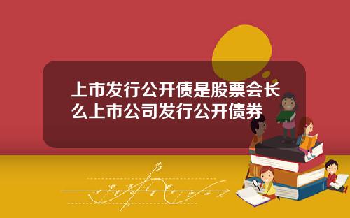 上市发行公开债是股票会长么上市公司发行公开债券