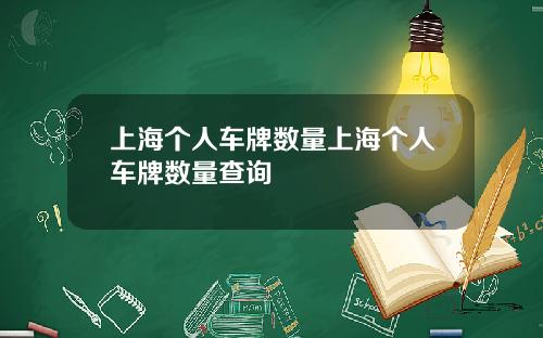 上海个人车牌数量上海个人车牌数量查询
