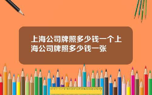 上海公司牌照多少钱一个上海公司牌照多少钱一张