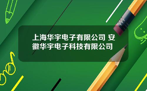 上海华宇电子有限公司 安徽华宇电子科技有限公司