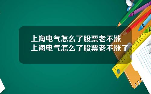 上海电气怎么了股票老不涨上海电气怎么了股票老不涨了