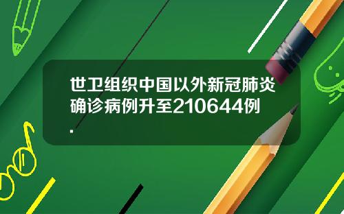 世卫组织中国以外新冠肺炎确诊病例升至210644例.
