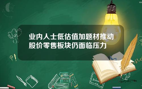 业内人士低估值加题材推动股价零售板块仍面临压力
