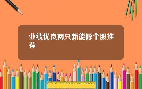 业绩优良两只新能源个股推荐
