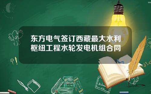 东方电气签订西藏最大水利枢纽工程水轮发电机组合同