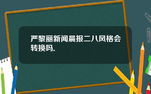 严黎丽新闻晨报二八风格会转换吗.