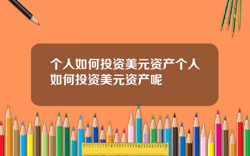 个人如何投资美元资产个人如何投资美元资产呢