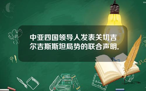 中亚四国领导人发表关切吉尔吉斯斯坦局势的联合声明.