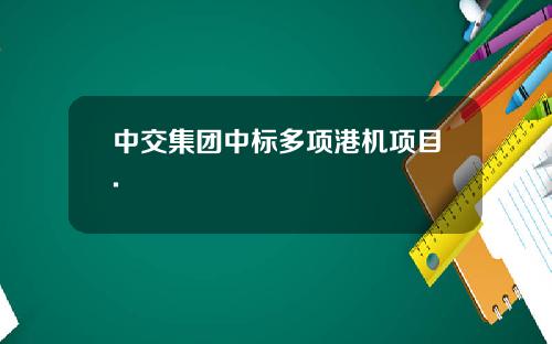 中交集团中标多项港机项目.