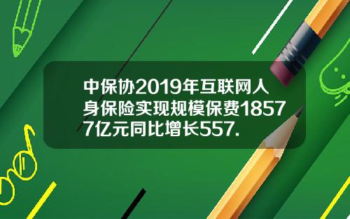 中保协2019年互联网人身保险实现规模保费18577亿元同比增长557.