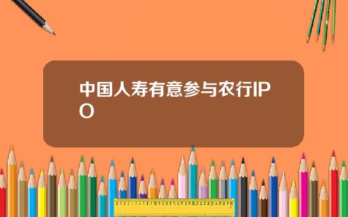 中国人寿有意参与农行IPO