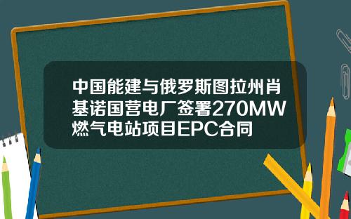 中国能建与俄罗斯图拉州肖基诺国营电厂签署270MW燃气电站项目EPC合同