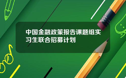 中国金融政策报告课题组实习生联合招募计划