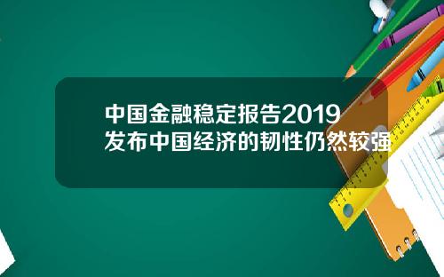 中国金融稳定报告2019发布中国经济的韧性仍然较强