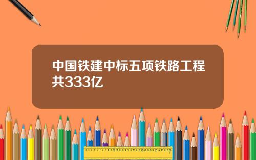 中国铁建中标五项铁路工程共333亿