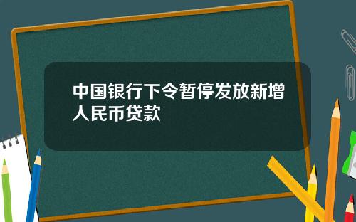 中国银行下令暂停发放新增人民币贷款