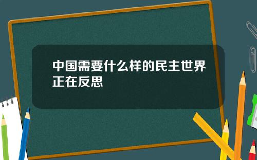 中国需要什么样的民主世界正在反思