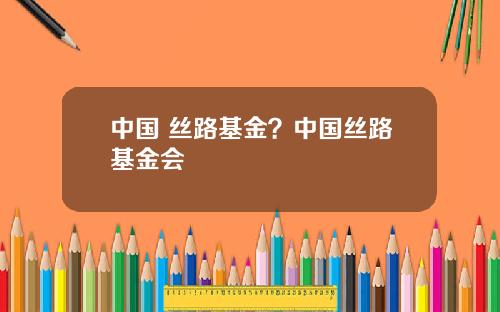 中国 丝路基金？中国丝路基金会