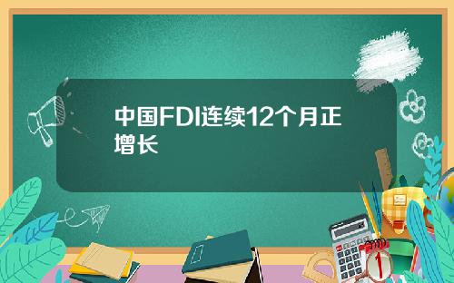 中国FDI连续12个月正增长
