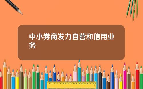 中小券商发力自营和信用业务