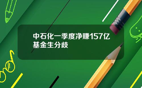 中石化一季度净赚157亿基金生分歧