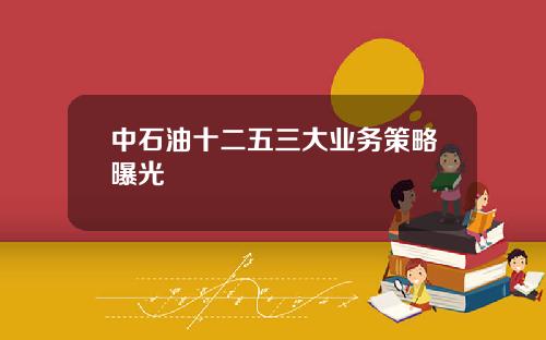 中石油十二五三大业务策略曝光