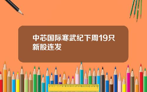 中芯国际寒武纪下周19只新股连发