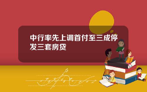 中行率先上调首付至三成停发三套房贷