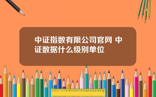 中证指数有限公司官网 中证数据什么级别单位
