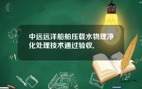 中远远洋船舶压载水物理净化处理技术通过验收.