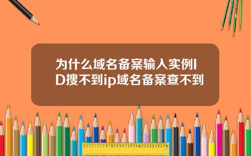 为什么域名备案输入实例ID搜不到ip域名备案查不到
