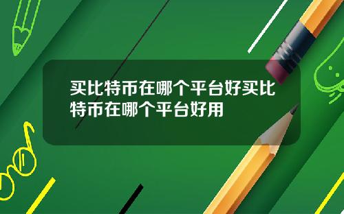 买比特币在哪个平台好买比特币在哪个平台好用