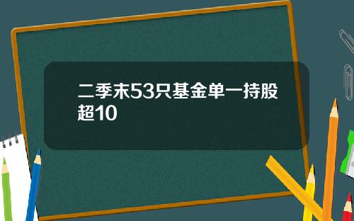 二季末53只基金单一持股超10