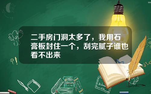 二手房门洞太多了，我用石膏板封住一个，刮完腻子谁也看不出来