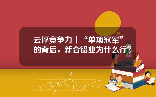 云浮竞争力丨“单项冠军”的背后，新合铝业为什么行？