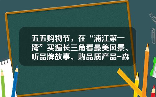 五五购物节，在“浦江第一湾”买遍长三角看最美风景、听品牌故事、购品质产品-森马在宣城有多少家